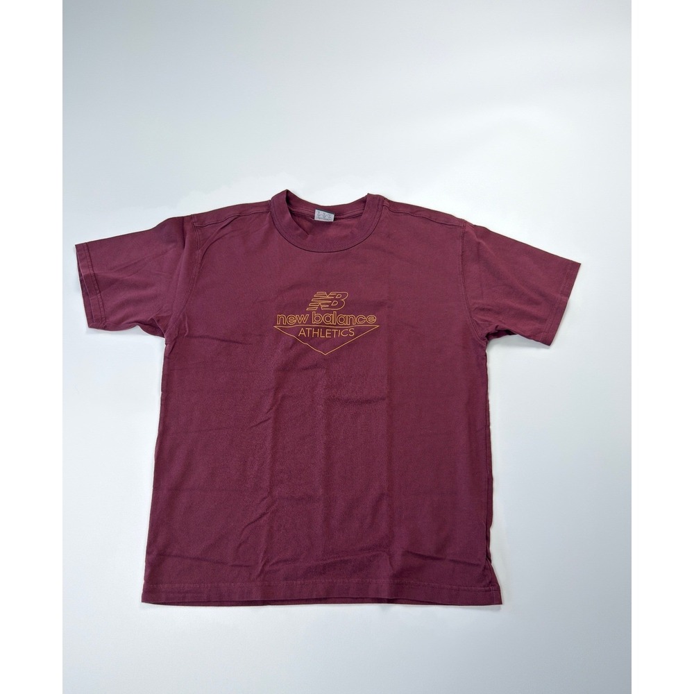 New Balance Athletics T-Shirt Mens M Burgundy Graphic Tee Excellent